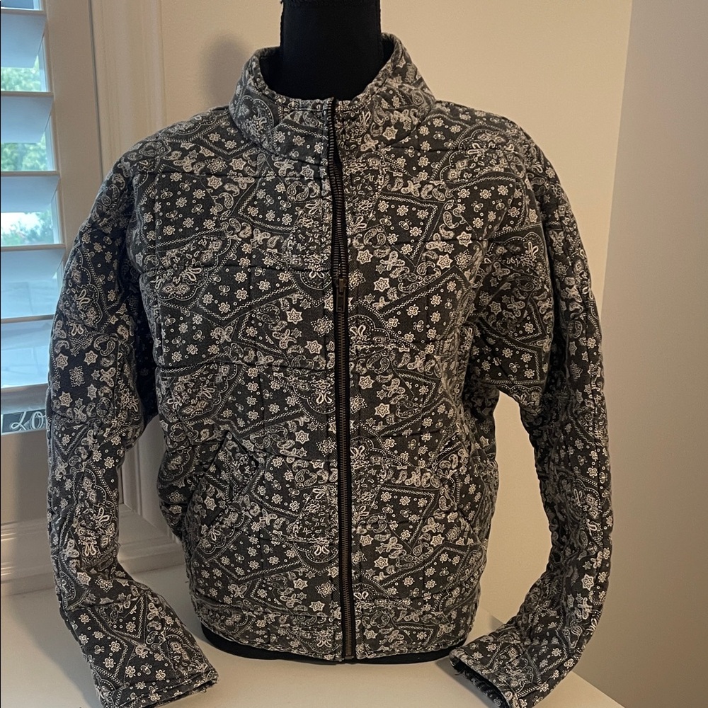 ODDY Black and White Bandana Textured Jacket